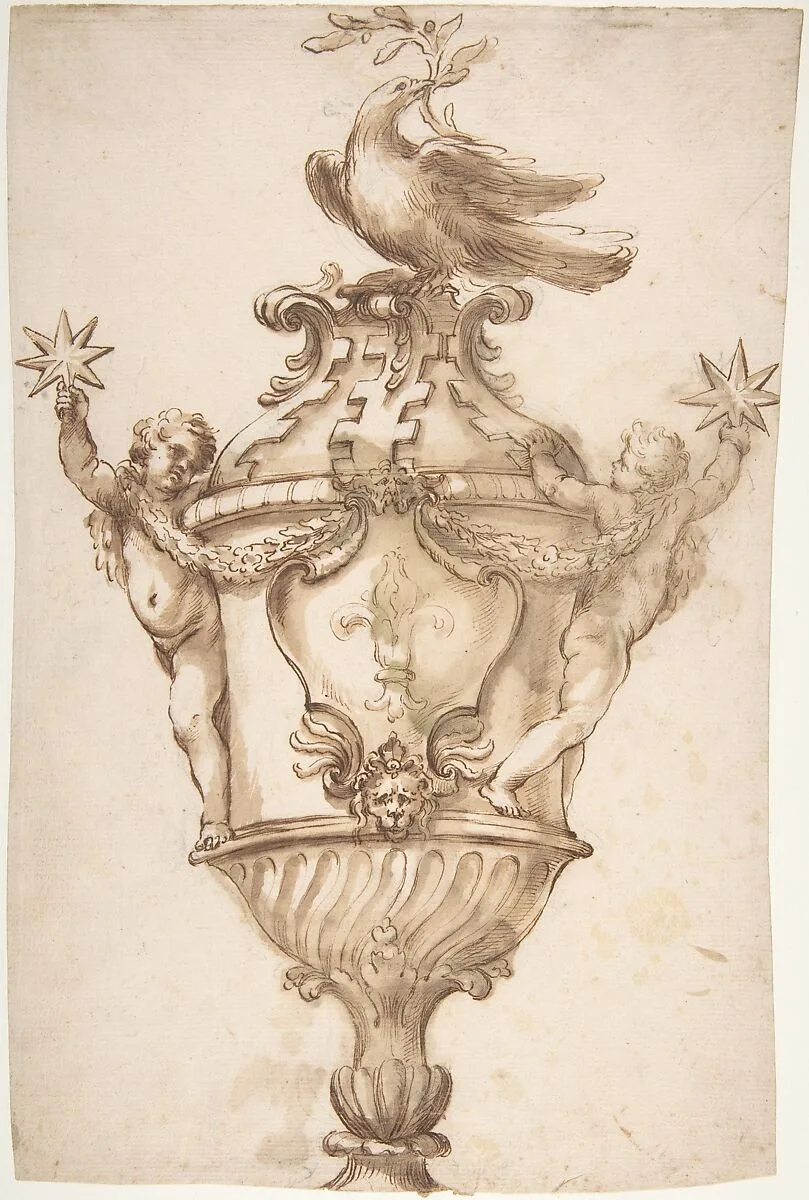 Design for a Covered Vase with the Arms of the Aldobrandini and Pamphilj Families — Alessandro Algardi