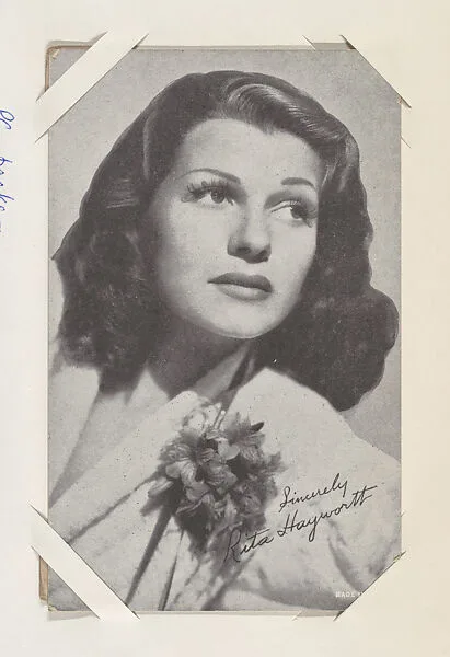 Rita Hayworth from Movie Stars Exhibit Cards series (W401) — Unknown