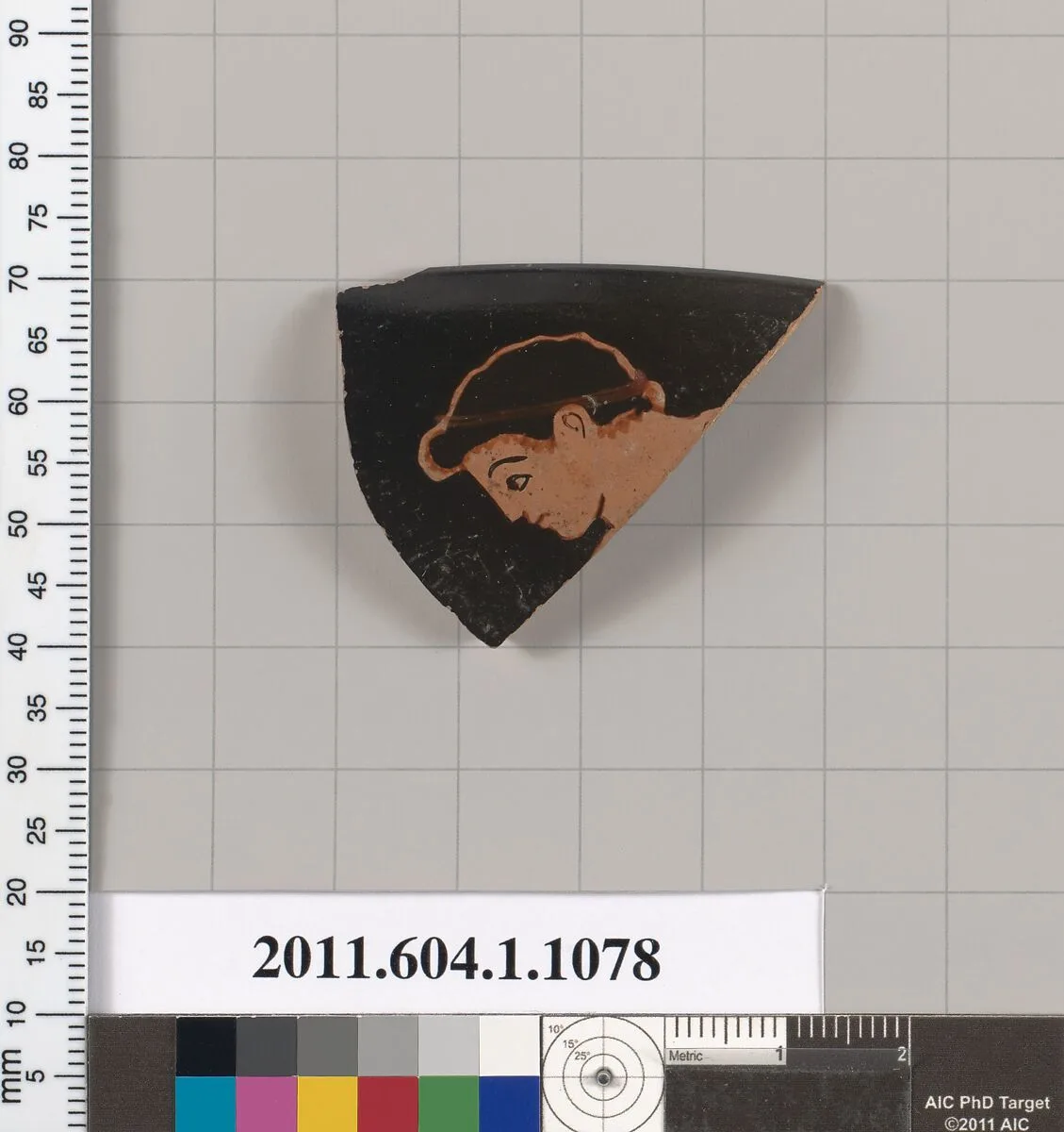 Terracotta rim fragment of a kylix (drinking cup) — Tarquinia Painter