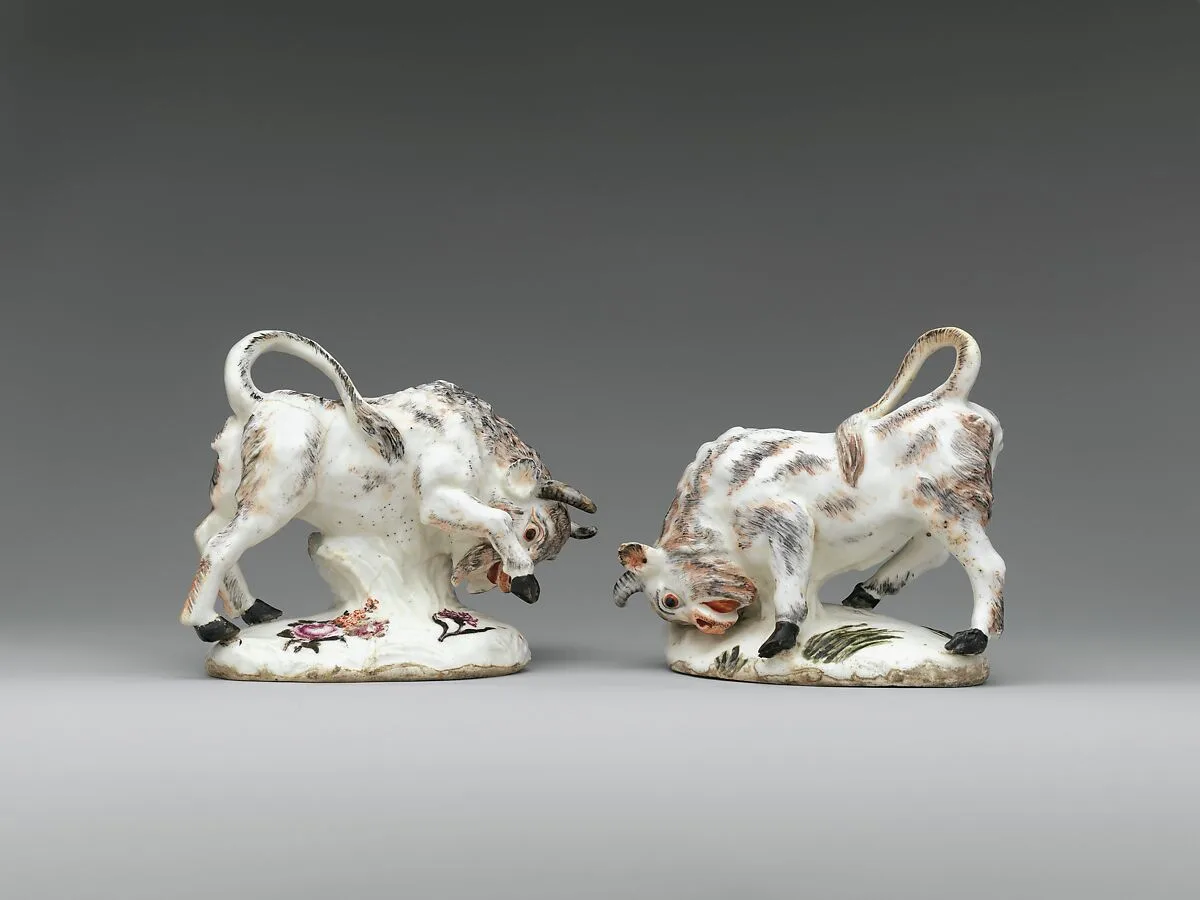 Charging bull (one of a pair) — Andrew Planché|Derby Porcelain Manufactory