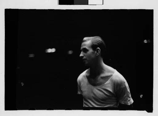 [Twenty-One 35mm Film Frames on Uncut Roll of Ballet Dancers Alexandra Danilova and Frederic Franklin in Rehearsal at Metropolitan Opera House, New York City, For Article "The Boom in Ballet" Published in Fortune Magazine, December 1945]