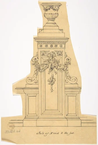 Carved Pedestal Supporting a Vase