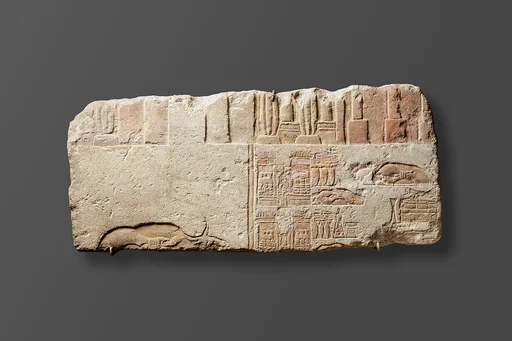 Relief with temple scene