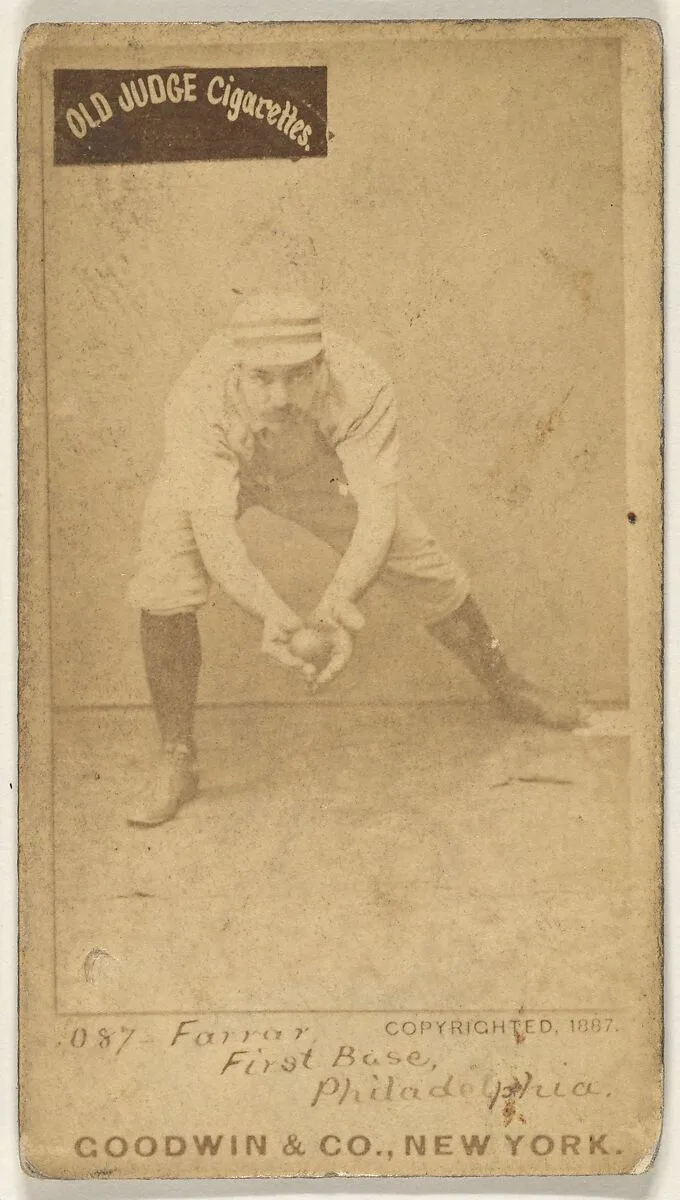 Sidney Douglas Farrar, 1st Base, Philadelphia, from the Old Judge series (N172) for Old Judge Cigarettes — Goodwin & Company