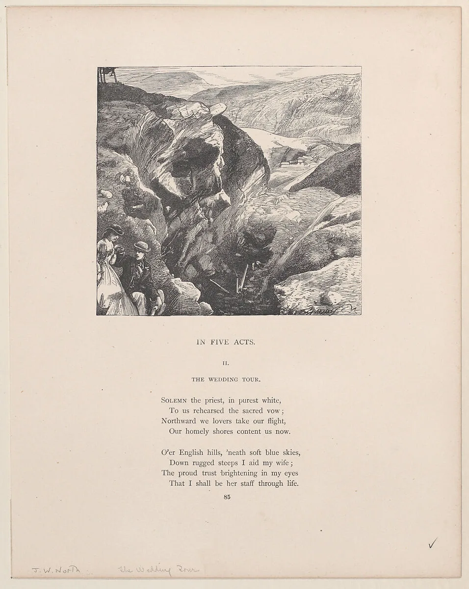 In Five Acts–The Wedding Tour, from "Picture Poesies" — George Routledge & Sons, London|John William North|Dalziel Brothers