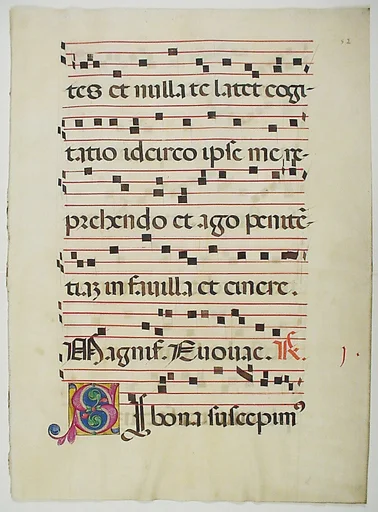 Manuscript Leaf with Initial S, from a Choir Book