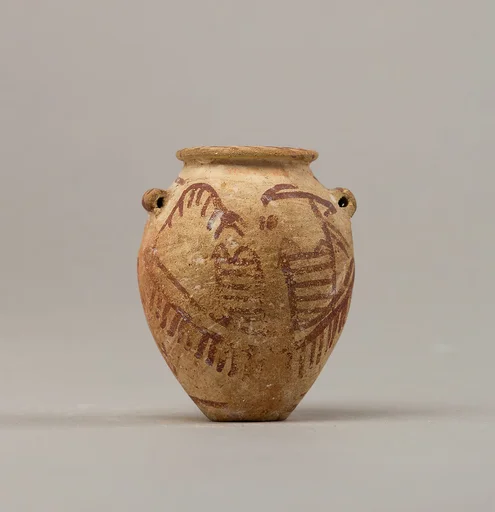 Decorated ware jar illustrating two boats