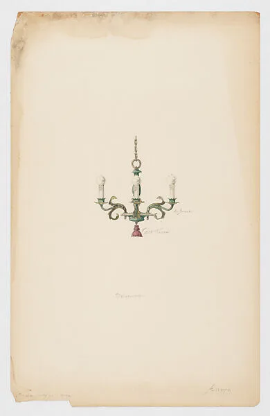 Design for chandelier — Louis C. Tiffany|Tiffany Studios