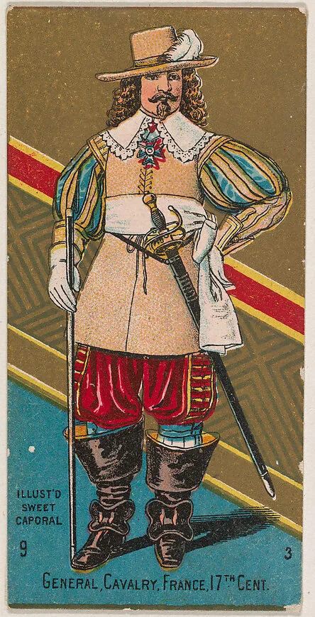General, Cavalry, France, 17th Century, from the Military Series (N224) issued by Kinney Tobacco Company to promote Sweet Caporal Cigarettes — Kinney Brothers Tobacco Company