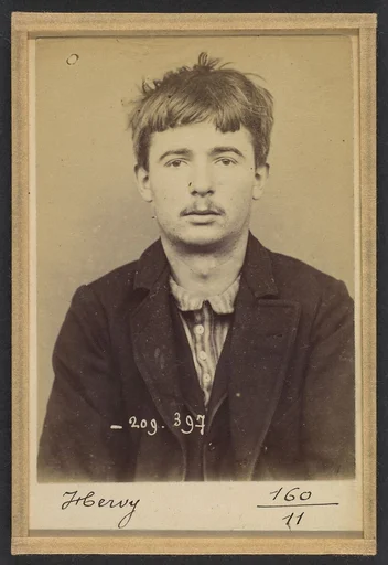 Hervy. Marcel, Noël. 19 ans, né à Paris XVIIIe. Raccommodeur de porcelaine. Anarchiste. 27/10/93.