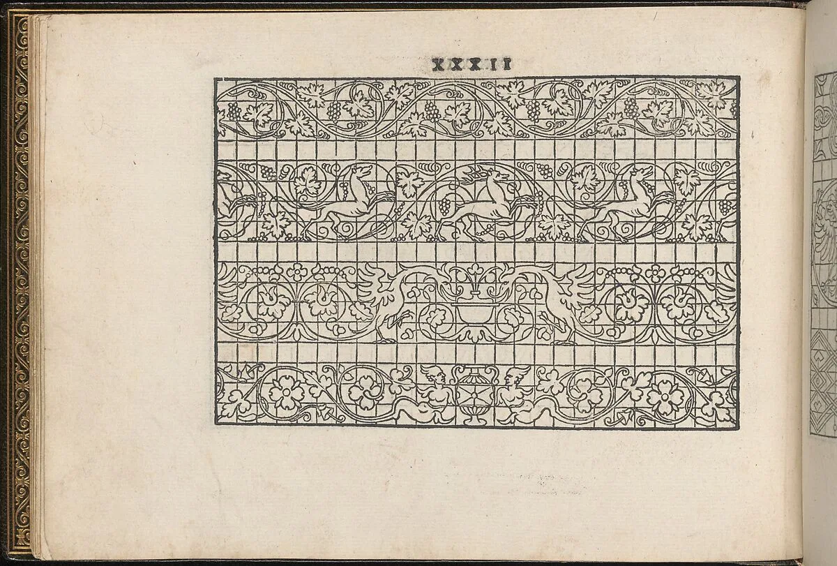 La Vera Perfettione del Disegno di varie sorti di recami, page 16 (verso) — Giovanni Ostaus|Giuseppe Salviati (Giuseppe Porta, called Il Salviati)