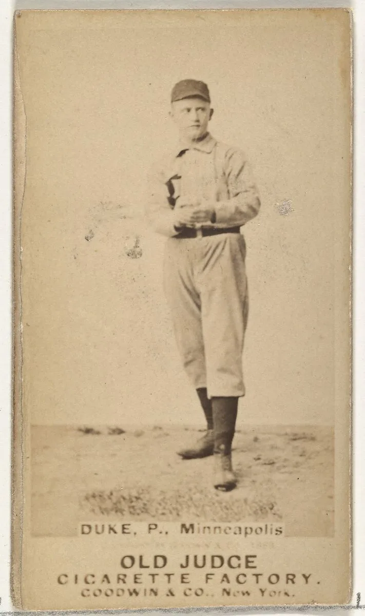 Martin F. "Duck" Duke, Pitcher, Minneapolis, from the Old Judge series (N172) for Old Judge Cigarettes — Goodwin & Company