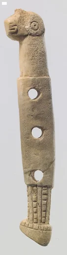 Horse bit cheekpiece in form of a horse's head and hoof
