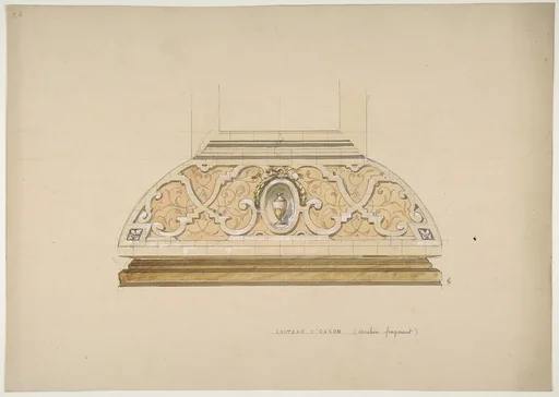 Design for the decoration of the stairway in the Château d'Ognon of M. deMachy (Oise, France)