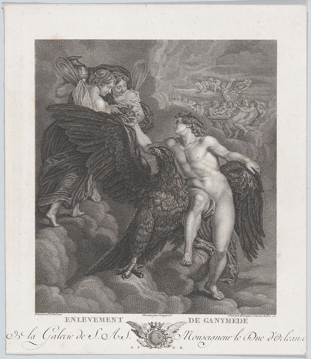 Ganymede, leaning on an eagle, receiving the cup from Hebe — Grangeret|Peter Paul Rubens|Benoît Louis Henriquez