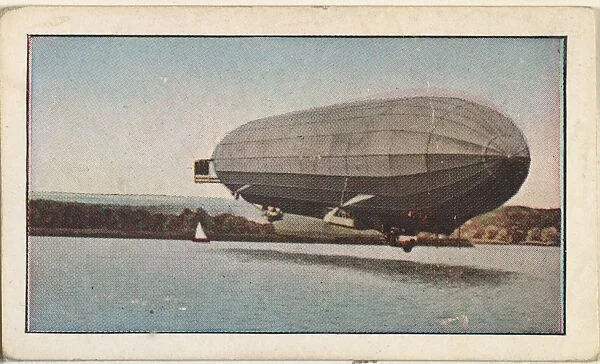 Card No. 103, German Dirigible "Hansa" Arriving at Potsdam Harbor, from the World War I Scenes series (T121) issued by Sweet Caporal Cigarettes — American Tobacco Company|Underwood & Underwood