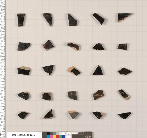 Terracotta fragments of kylikes (drinking cups)