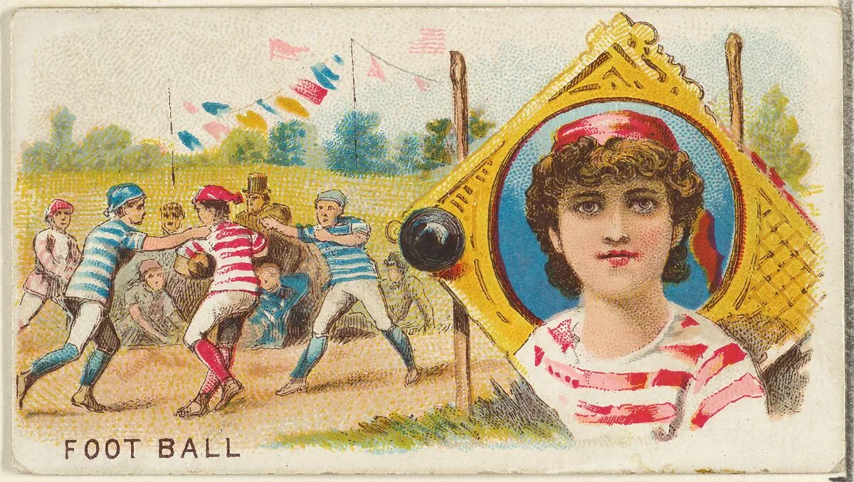 Football, from the Games and Sports series (N165) for Old Judge Cigarettes — Goodwin & Company