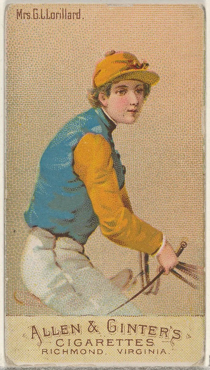 Mrs. G.L. Lorillard, from the Racing Colors of the World series (N22b) for Allen & Ginter Cigarettes — Allen & Ginter