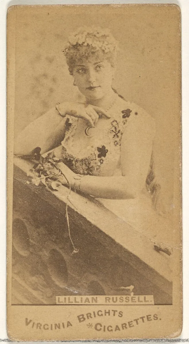 Lillian Russell, from the Actors and Actresses series (N45, Type 1) for Virginia Brights Cigarettes — Allen & Ginter