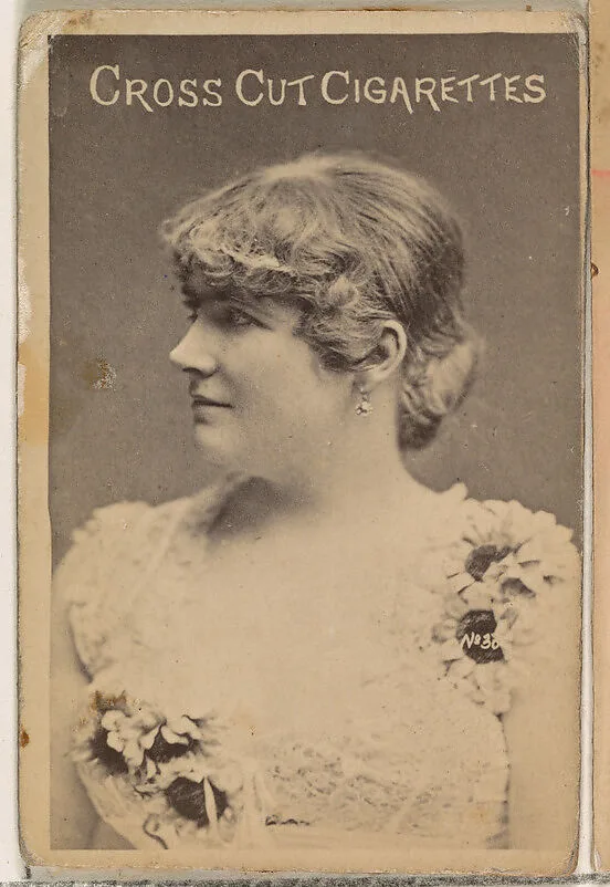 Card Number 38, from the Actors and Actresses series (N145-1) issued by Duke Sons & Co. to promote Cross Cut Cigarettes — W. Duke, Sons & Co.