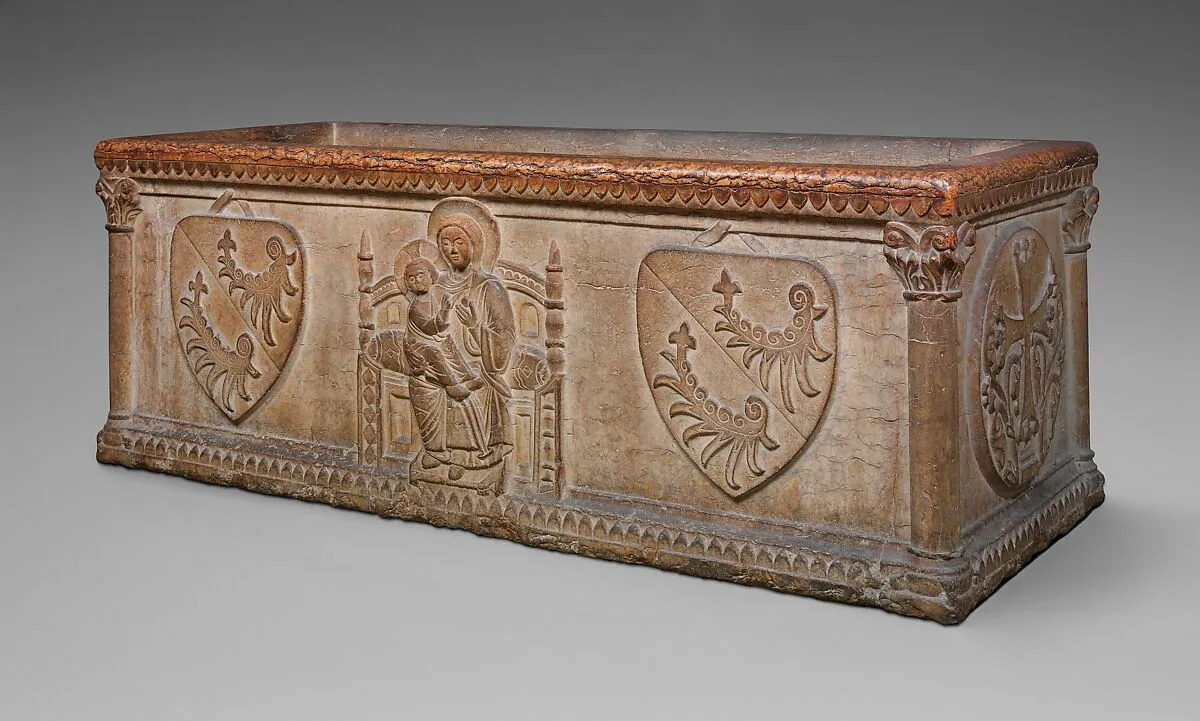 Sarcophagus with Virgin and Child and the Arms of the Sanguinacci Family — Unknown