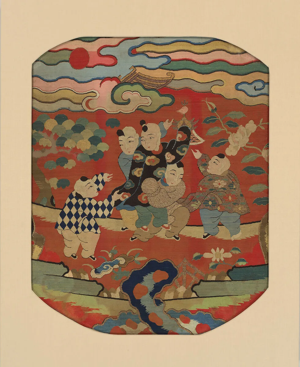 明 緙絲嬰戯圖|Panel with boys at play — Unknown