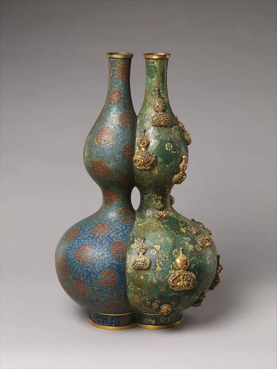 清中期 掐絲琺琅雙聯葫蘆瓶|Double Vase — Unknown
