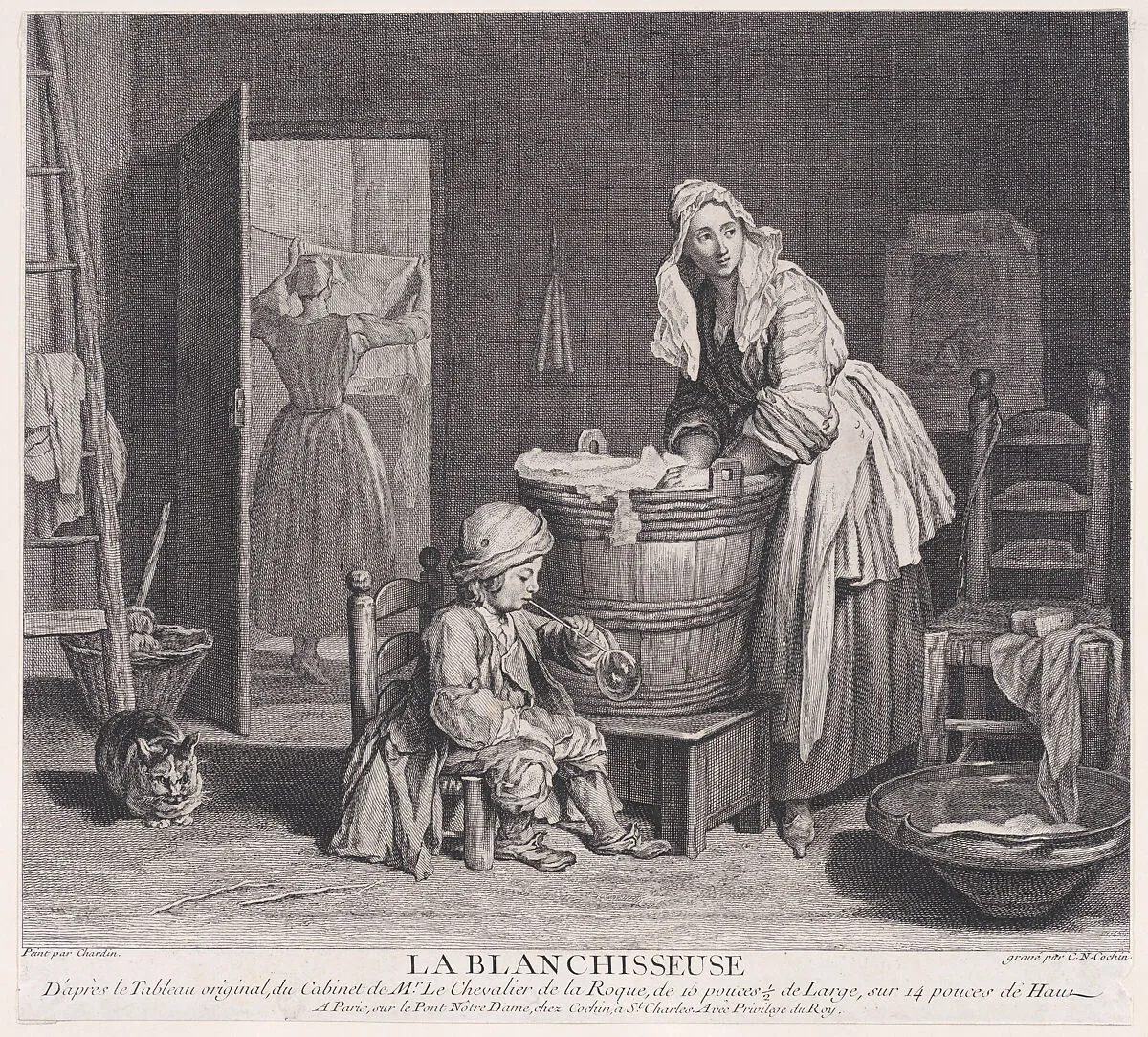 The Washerwoman — Charles Nicolas Cochin I|Charles Nicolas Cochin I|Jean Siméon Chardin