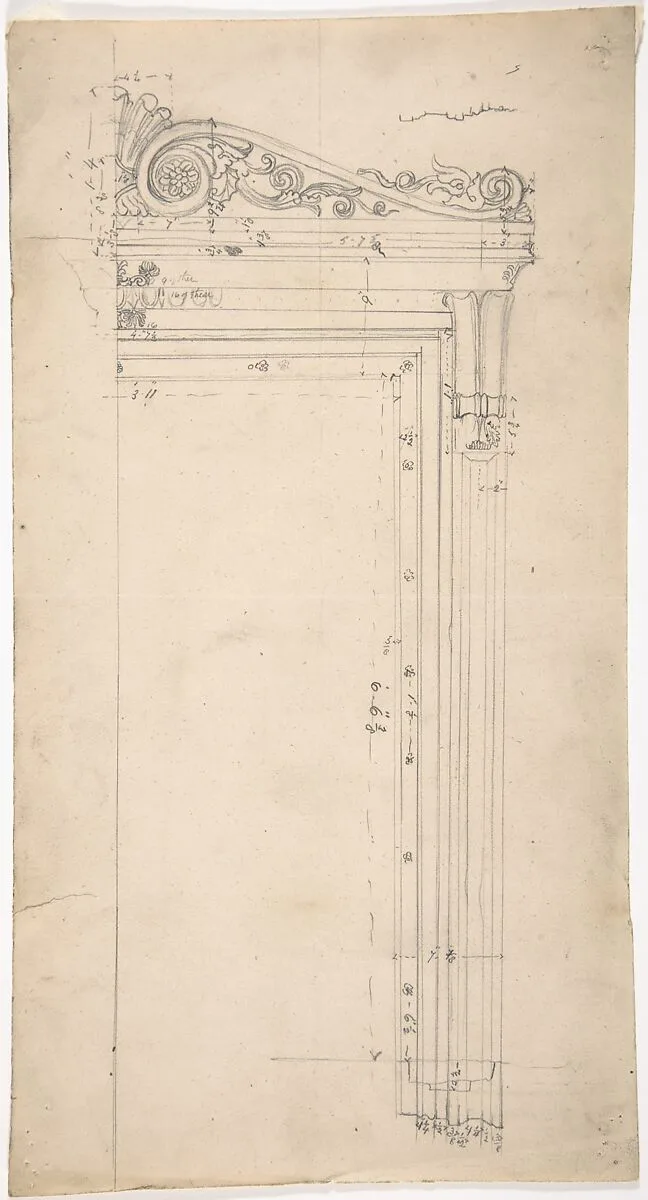 Design for a Door Frame, for 37 Tavistock Place, London — Anonymous, British, 19th century