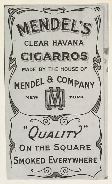 Facsimile of card verso from Speed Champions series (T228), issued by Mendel's Cigarros — Mendel & Company
