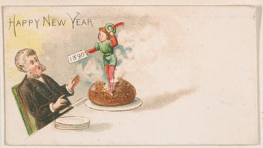 Happy New Year, from the New Years 1890 series (N227) issued by Kinney Bros. — Kinney Brothers Tobacco Company
