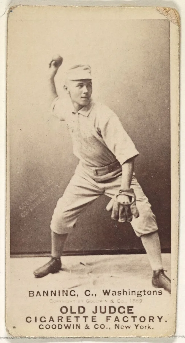 James "Jim" M. Banning, Catcher, Washington Nationals, from the Old Judge series (N172) for Old Judge Cigarettes — Goodwin & Company