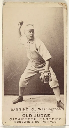 James "Jim" M. Banning, Catcher, Washington Nationals, from the Old Judge series (N172) for Old Judge Cigarettes