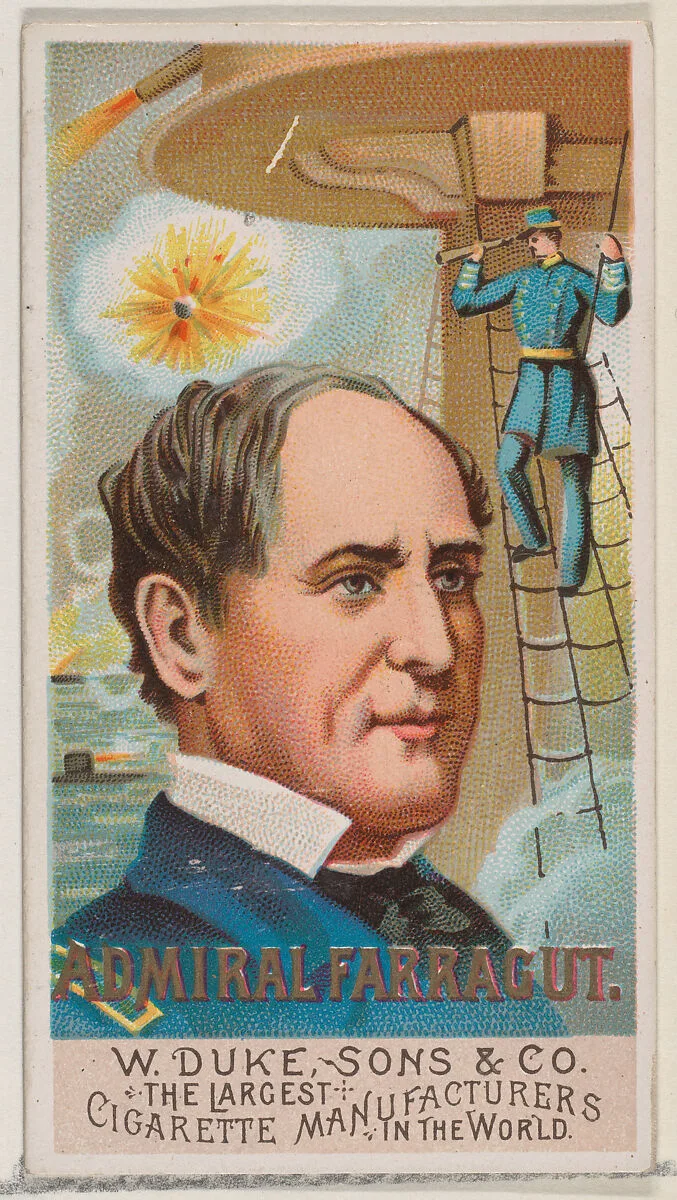 Admiral Farragut, from the series Great Americans (N76) for Duke brand cigarettes — W. Duke, Sons & Co.