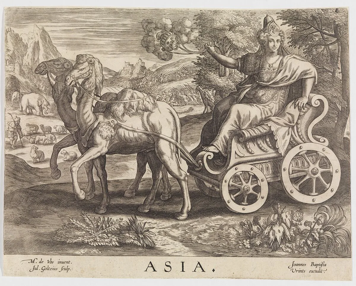 Allegory of Asia, from The Four Continents — Julius Goltzius|Maerten de Vos|Johannes Baptista Vrints