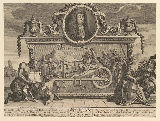 Frontispiece and Its Explanation: Twelve Large Illustrations for Samuel Butler's Hudibras, Plate 1