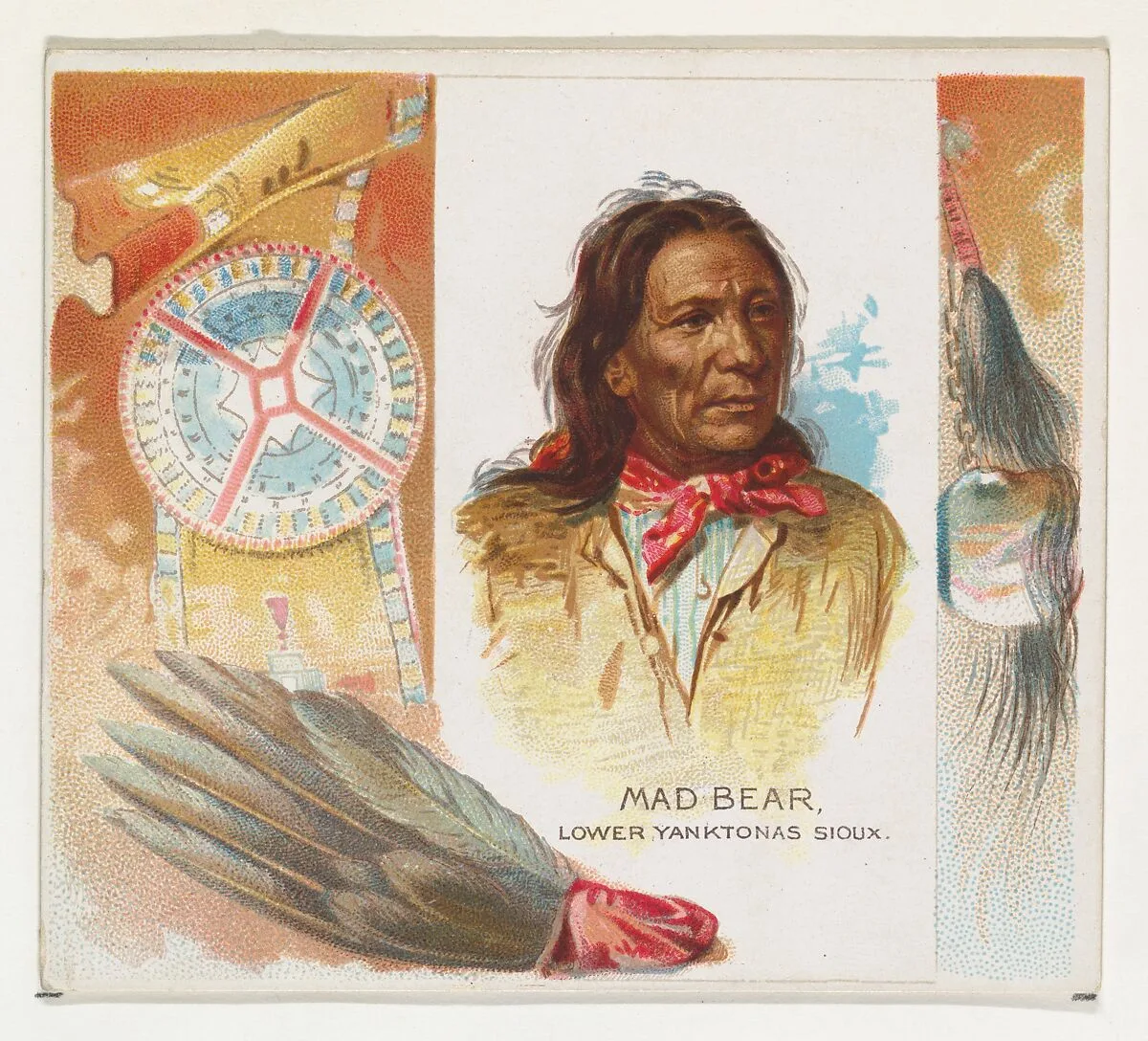 Mad Bear, Lower Yanktonas Sioux, from the American Indian Chiefs series (N36) for Allen & Ginter Cigarettes — Allen & Ginter