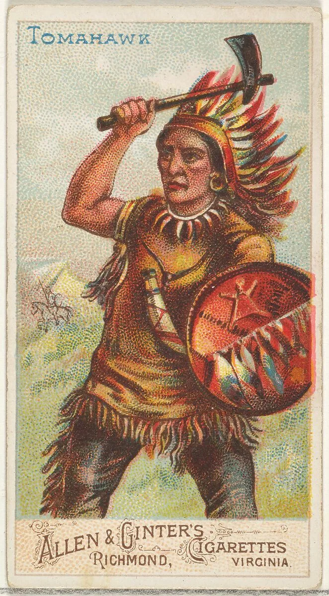 Tomahawk, from the Arms of All Nations series (N3) for Allen & Ginter Cigarettes Brands — Allen & Ginter