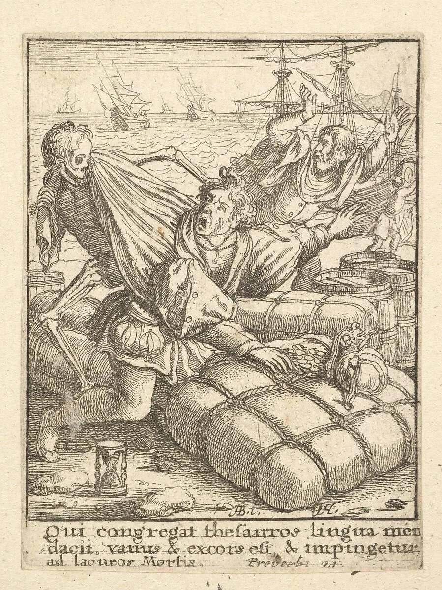 The Merchant, from the Dance of Death — Hans Holbein the Younger|Wenceslaus Hollar