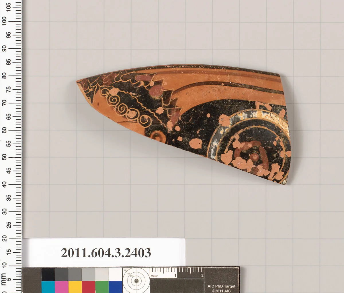 Terracotta rim fragment of a kylix: eye-cup (drinking cup) — Unknown