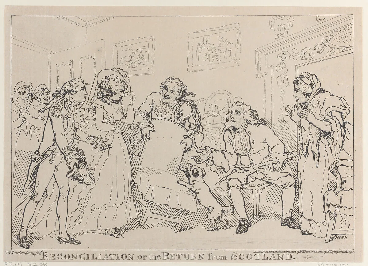 Reconciliation, or the Return from Scotland — William Hinton|Thomas Rowlandson