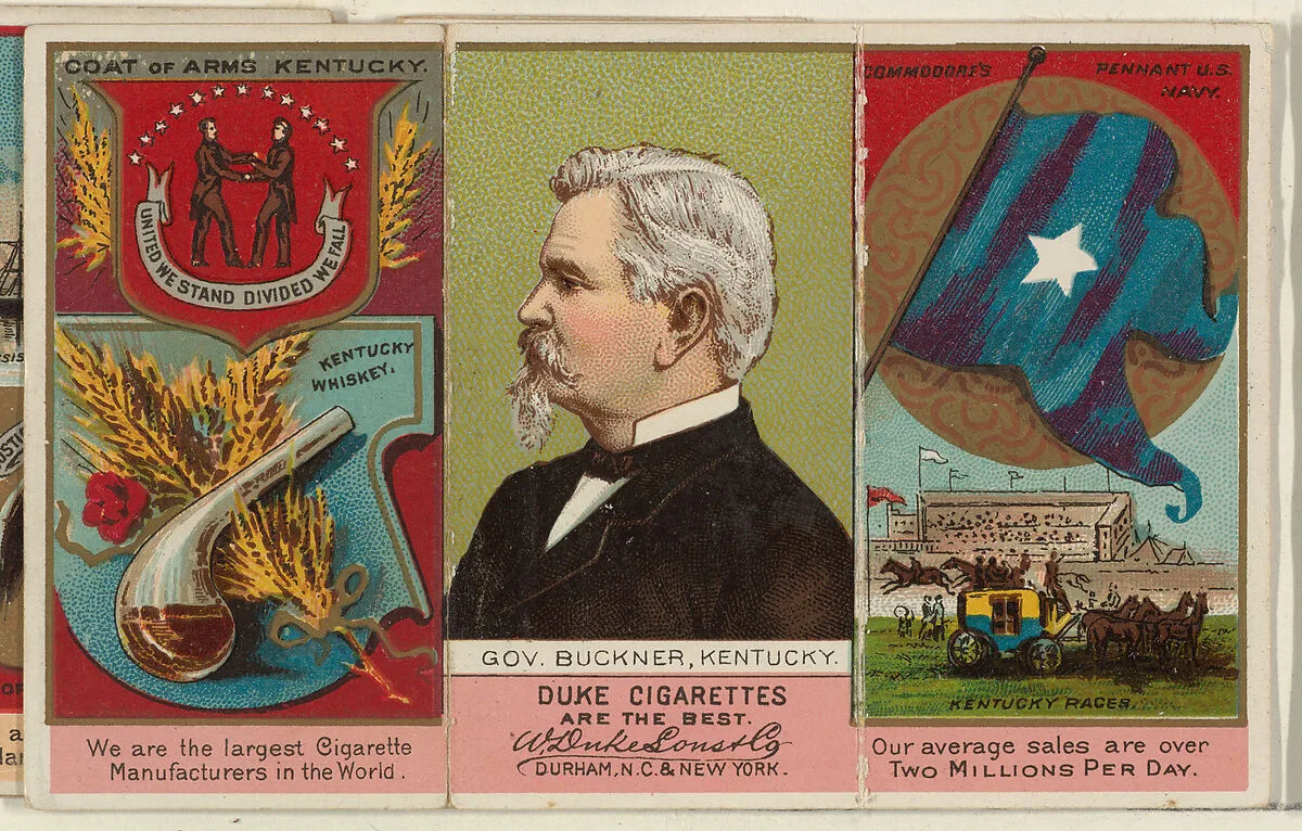 Governor Buckner, Kentucky, from "Governors, Arms, Etc." series (N133-2), issued by Duke Sons & Co. — W. Duke, Sons & Co.