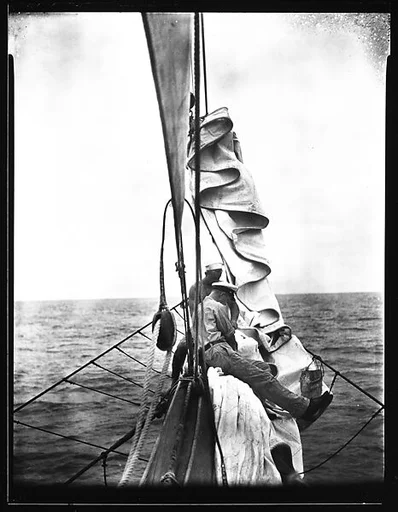 [South Seas: Crew Members on Prow, Aboard the Cressida]