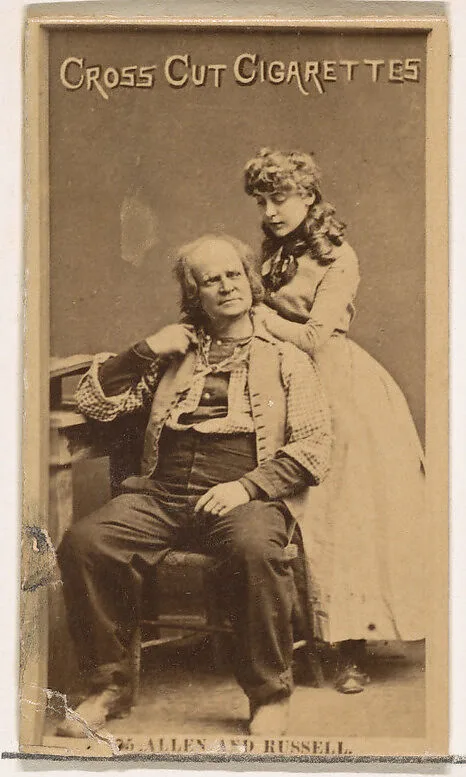 Card Number 75, Allen and Russell, from the Actors and Actresses series (N145-2) issued by Duke Sons & Co. to promote Cross Cut Cigarettes — W. Duke, Sons & Co.