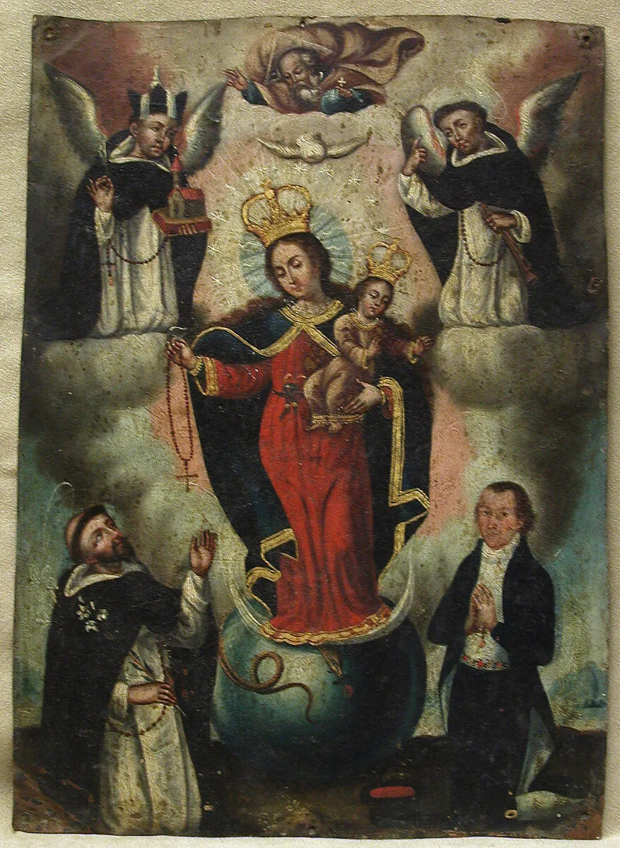 Virgin of the Rosary with Dominican Saints and Donor — Unknown