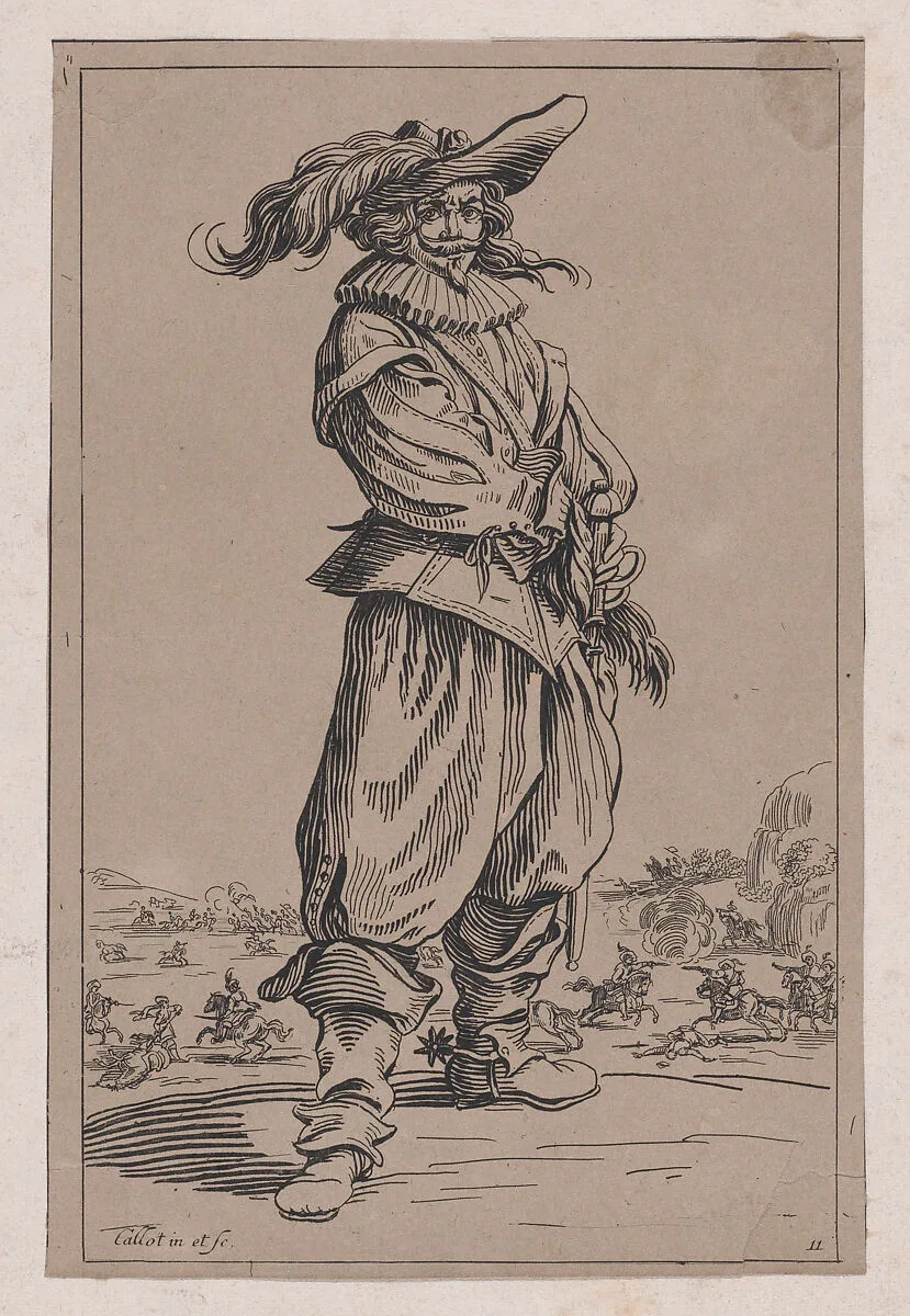 Copy of Le Guerrier au Chapeau Orné d'une Grande Plume (The Officer with a Large Feather in His Hat), from La Noblesse (The Nobility) — Jacques Callot|Anonymous