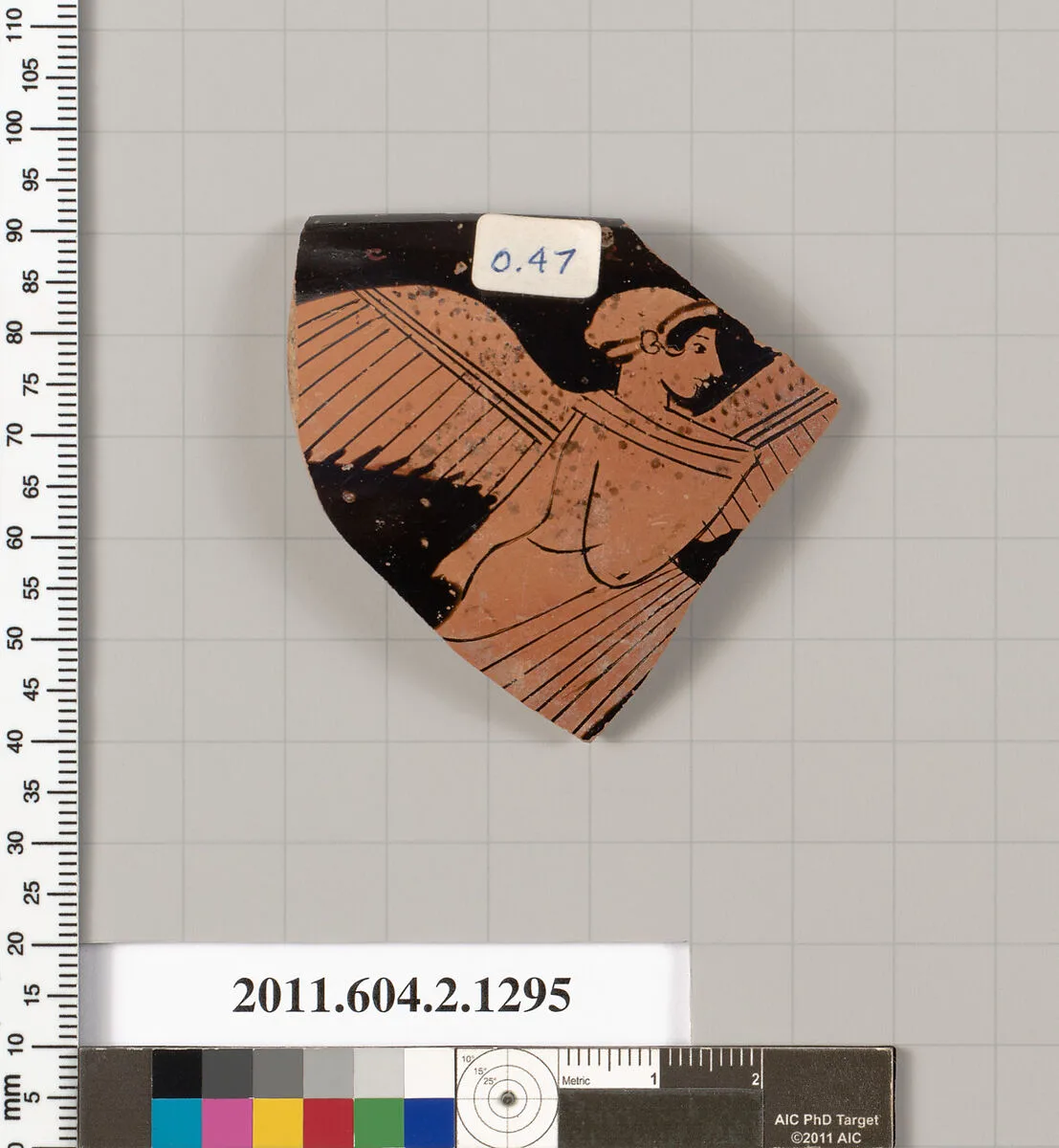 Terracotta rim fragment of a skyphos (deep drinking cup) — Dresden Painter