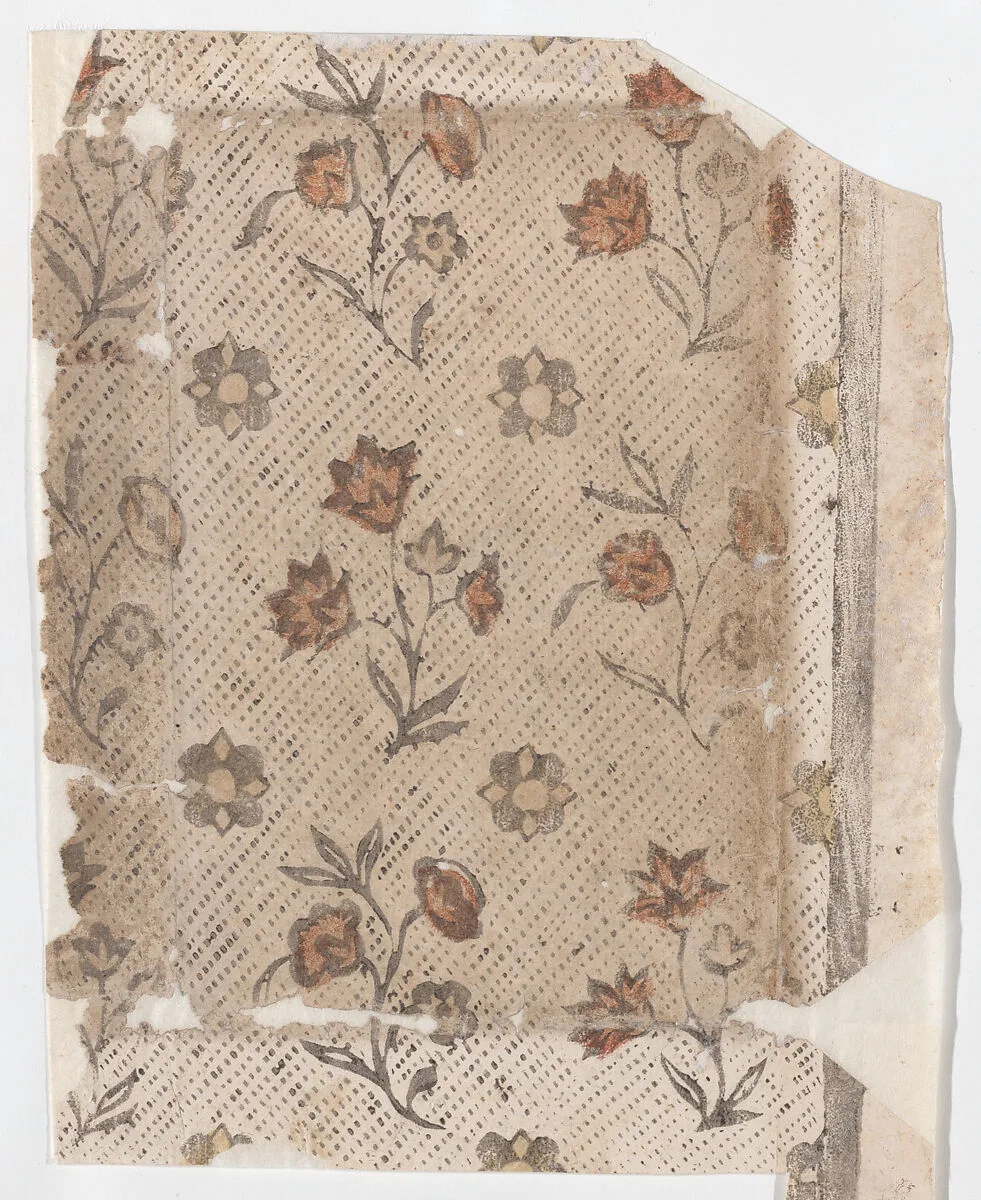 Sheet with overall floral pattern — Anonymous