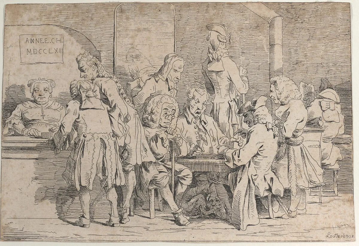Playing Tric Trac — Philippe Jacques de Loutherbourg